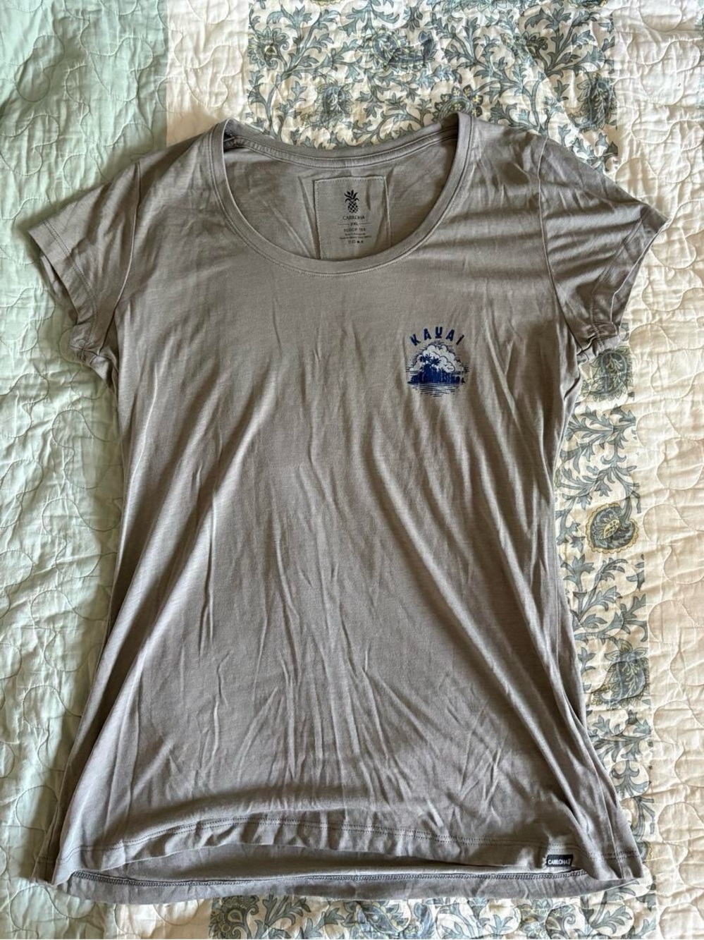Kauai Graphic Scoop Neck Tee - Taupe